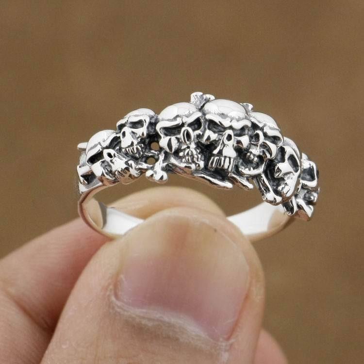 Silver Light Weight Rings | Skull Action