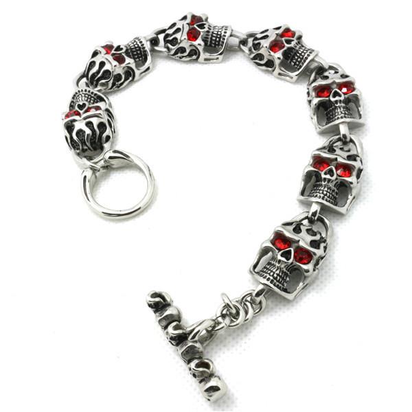 Silver Skull Bracelet Mens | Skull Action