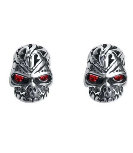 Silver Skull Earring Studs