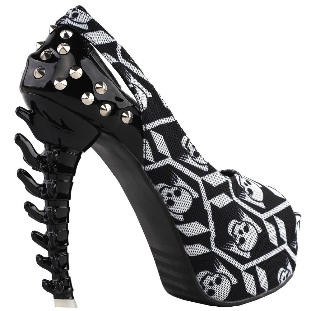 Skeleton Black Heels