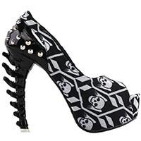 Skeleton Black Heels | Skull Action