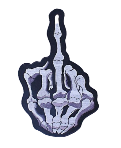 Skeleton Middle Finger Patch