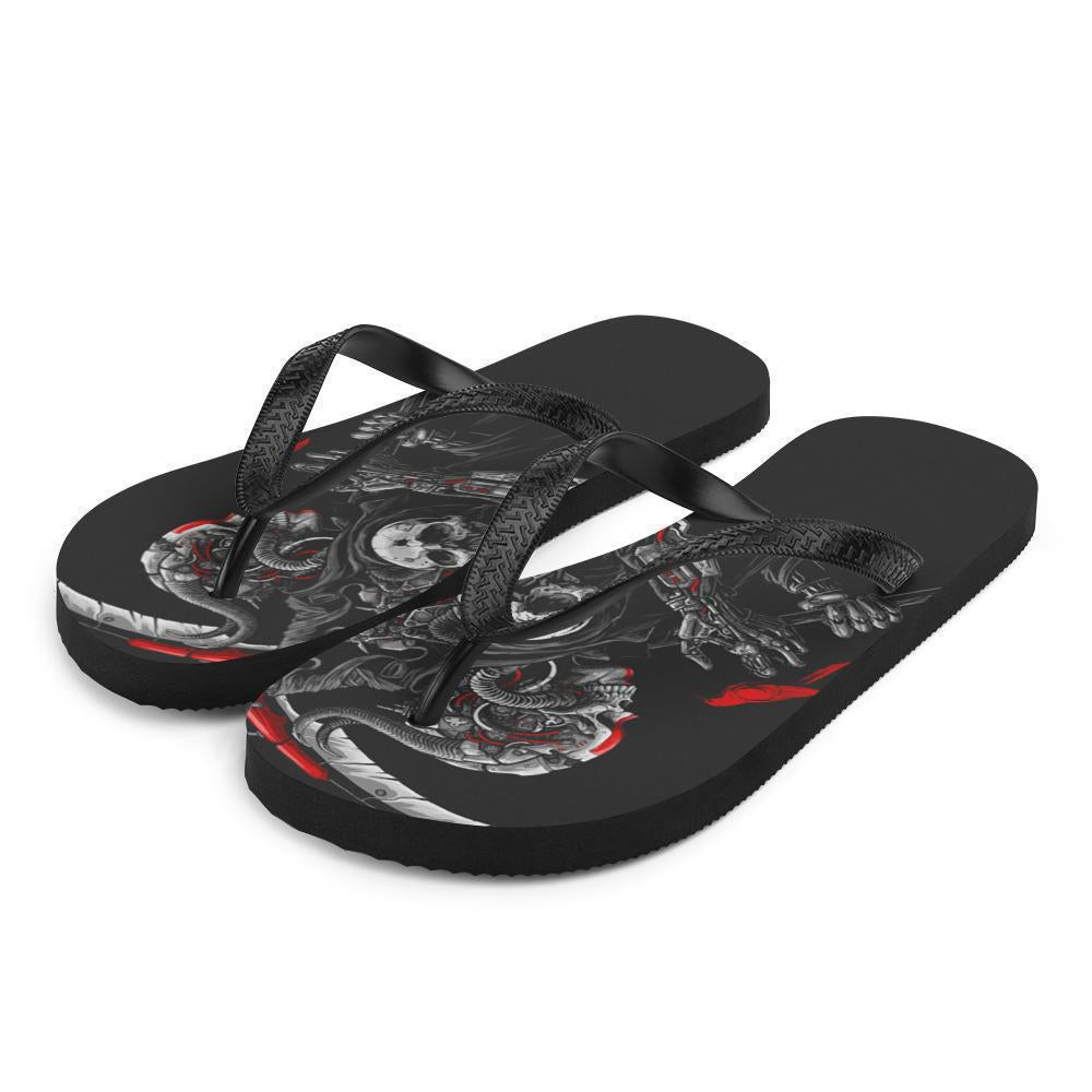Skull And Crossbones Flip Flops