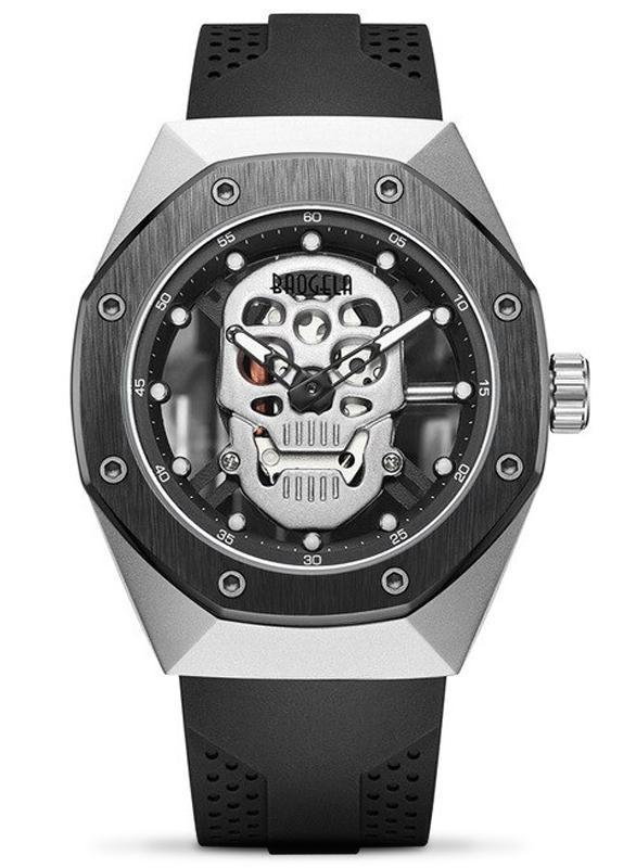 skull and crossbones watch silver