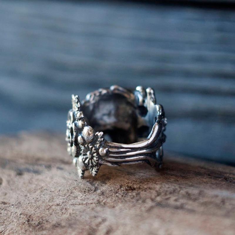 Skull And Flower Ring | Skull Action