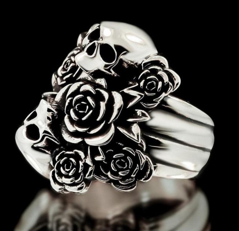 Skull And Rose Ring | Skull Action