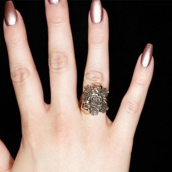Skull And Rose Ring | Skull Action