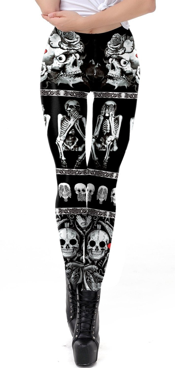 skull bones leggings women