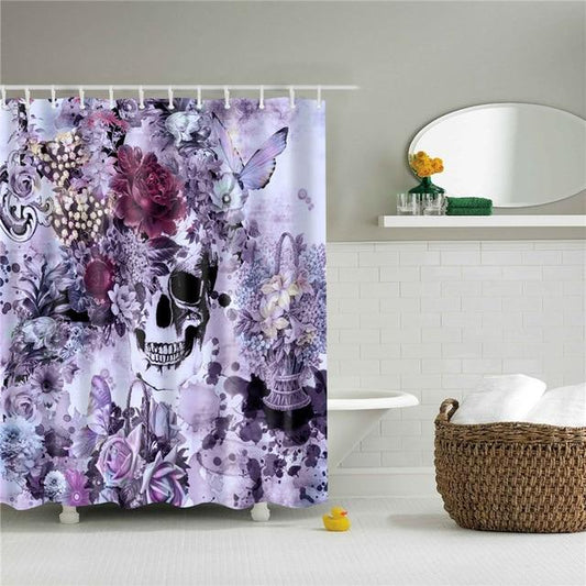 Skull Butterfly Shower Curtain