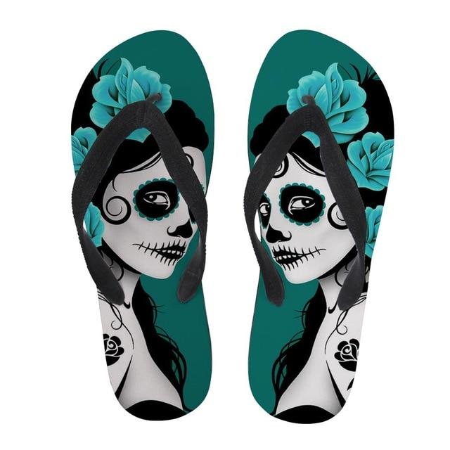 Skull Calaveras Flip Flops