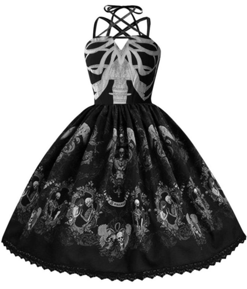 Skull Black Dress