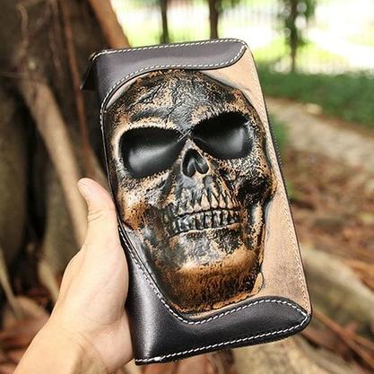 Skull Crossbones Leather Wallet | Skull Action