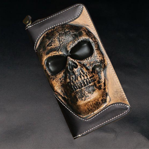 Skull Crossbones Leather Wallet | Skull Action