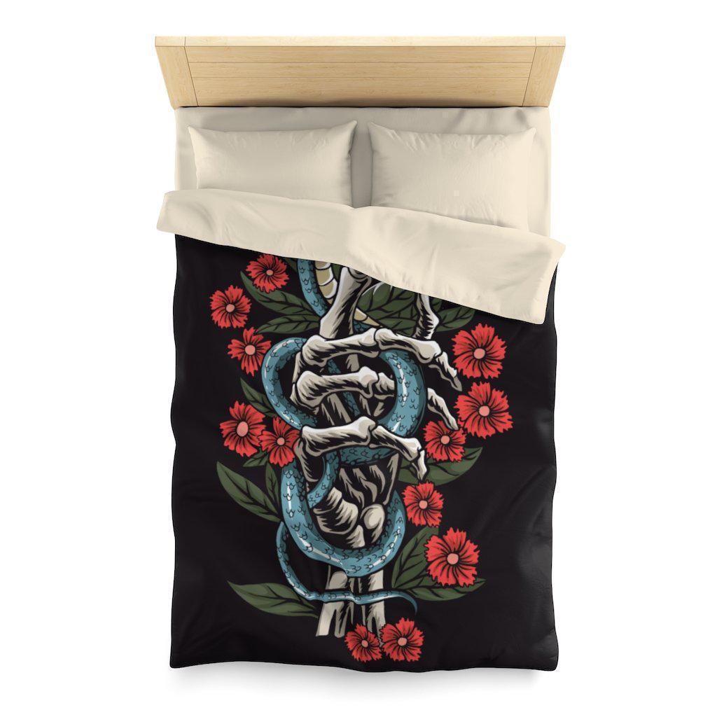 skull-flower-bedding-design