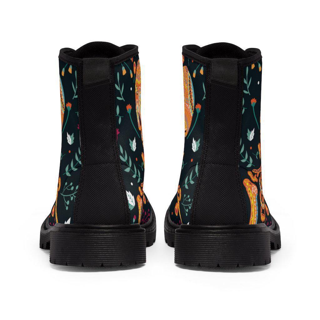 skull-flower-boots-vintage