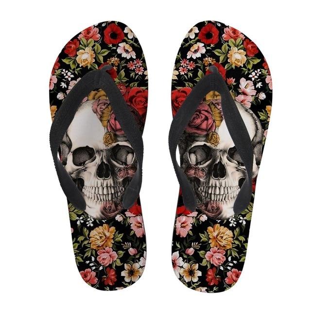 Skull Flower Flip Flop