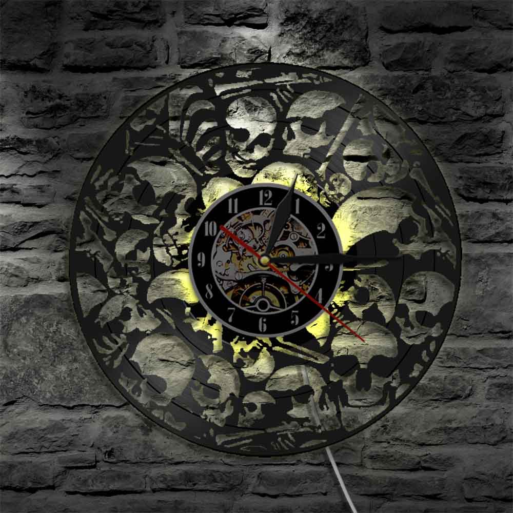 Skull Frameless Wall Clock | Skull Action