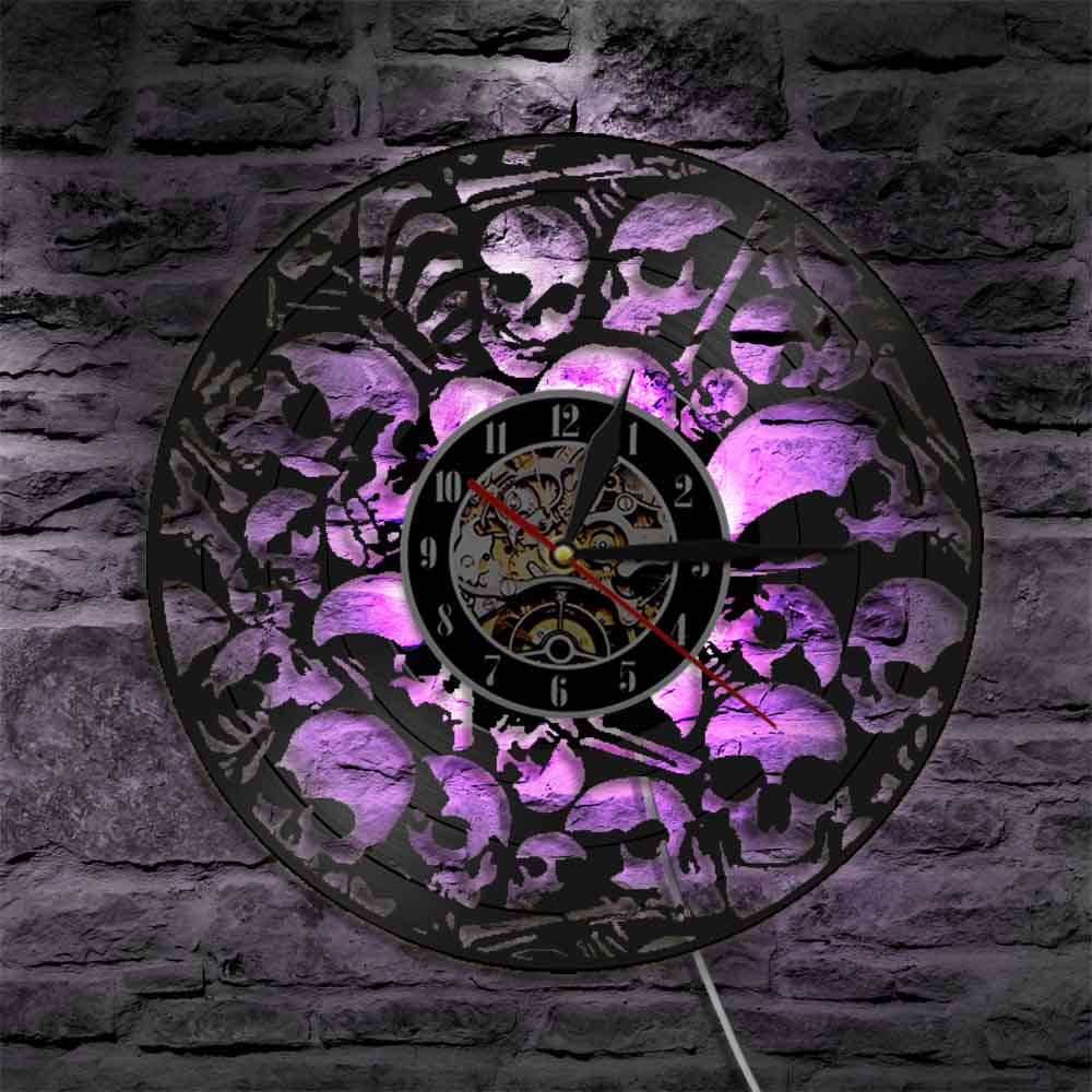 Skull Frameless Wall Clock | Skull Action
