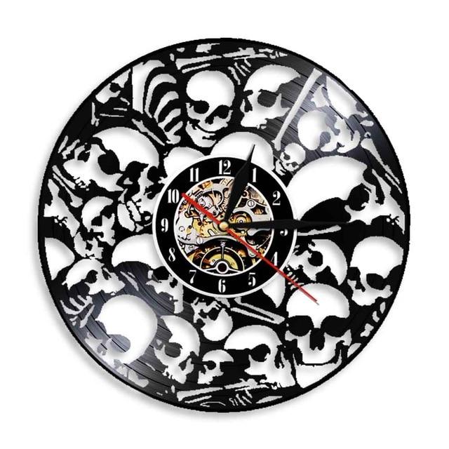 skull frameless wall clock
