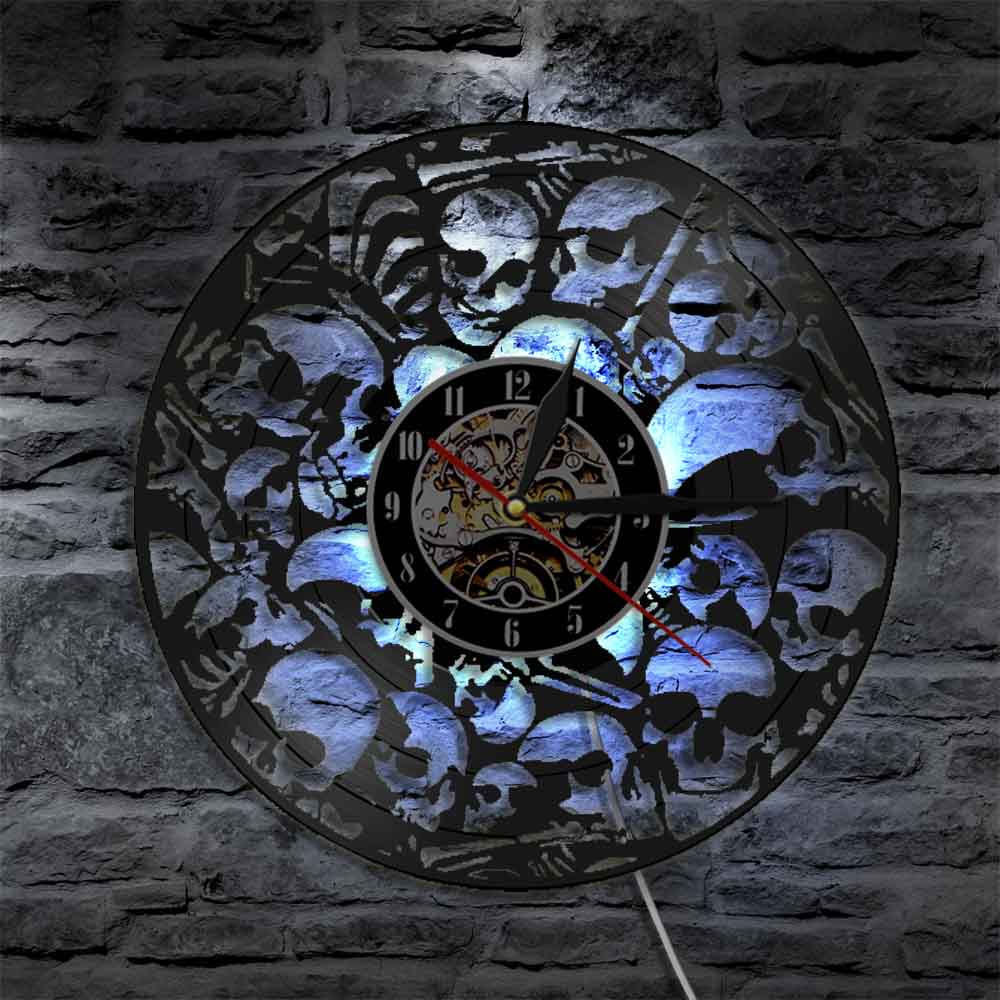 Skull Frameless Wall Clock | Skull Action