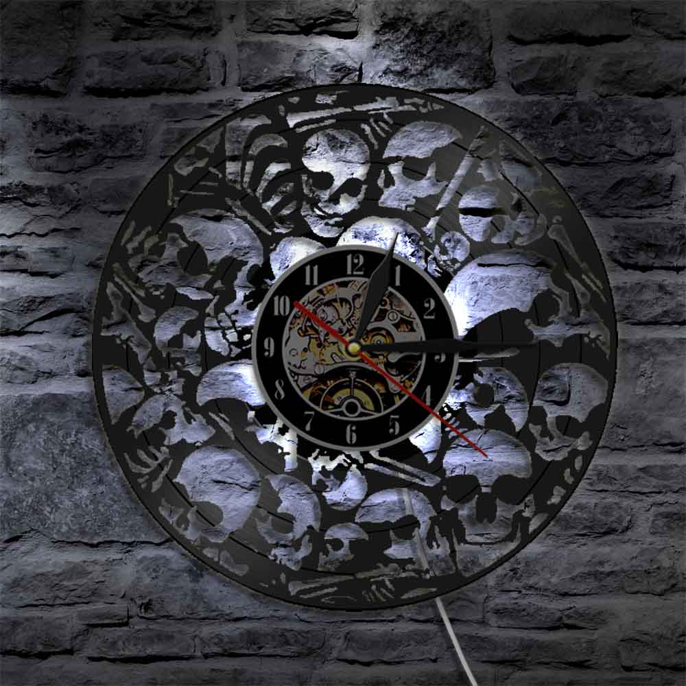 Skull Frameless Wall Clock | Skull Action