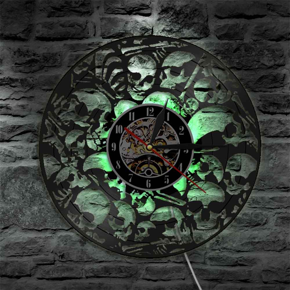 Skull Frameless Wall Clock | Skull Action