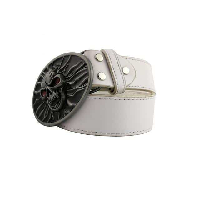 Skull Head Leather Belt