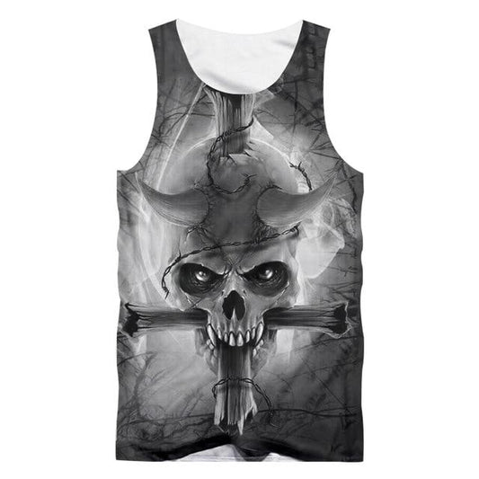 Skull Print Tank Top