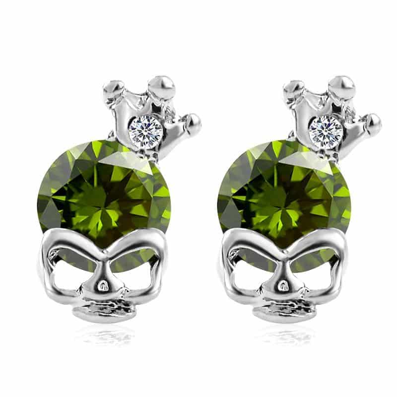 Green Skull Earring