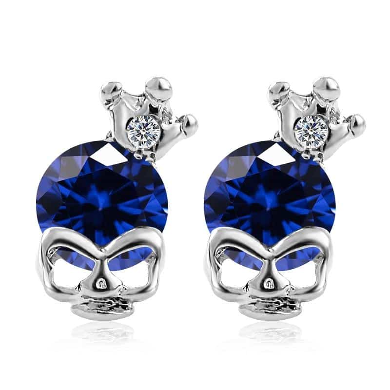 Blue Skull Earring