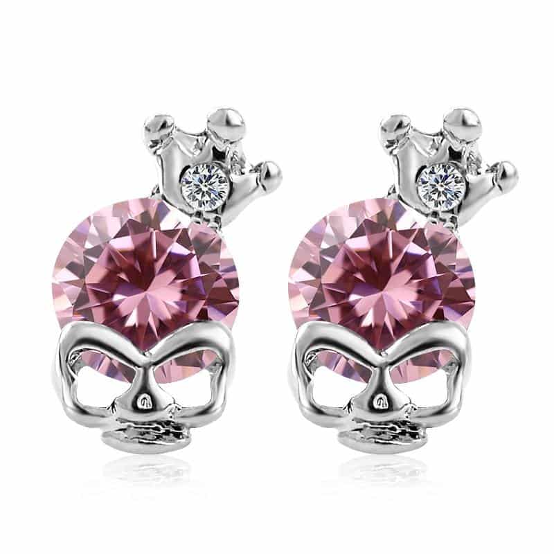 Pink Skull Earring