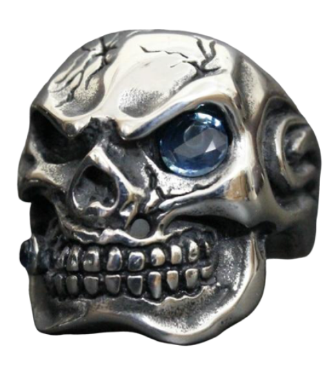 skull ring saphir