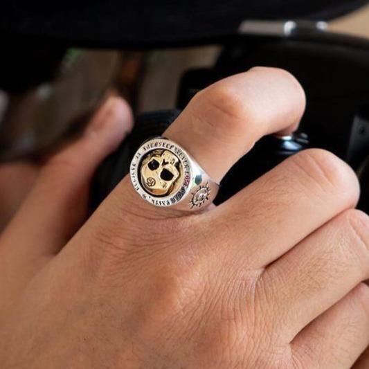 Skull Ring Silver Antique | Skull Action