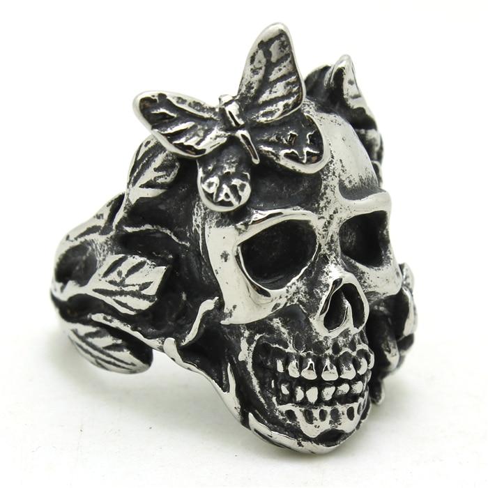 Skull Ring With Butterfly | Skull Action