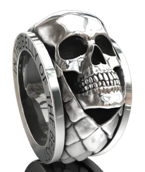 skull snake ring