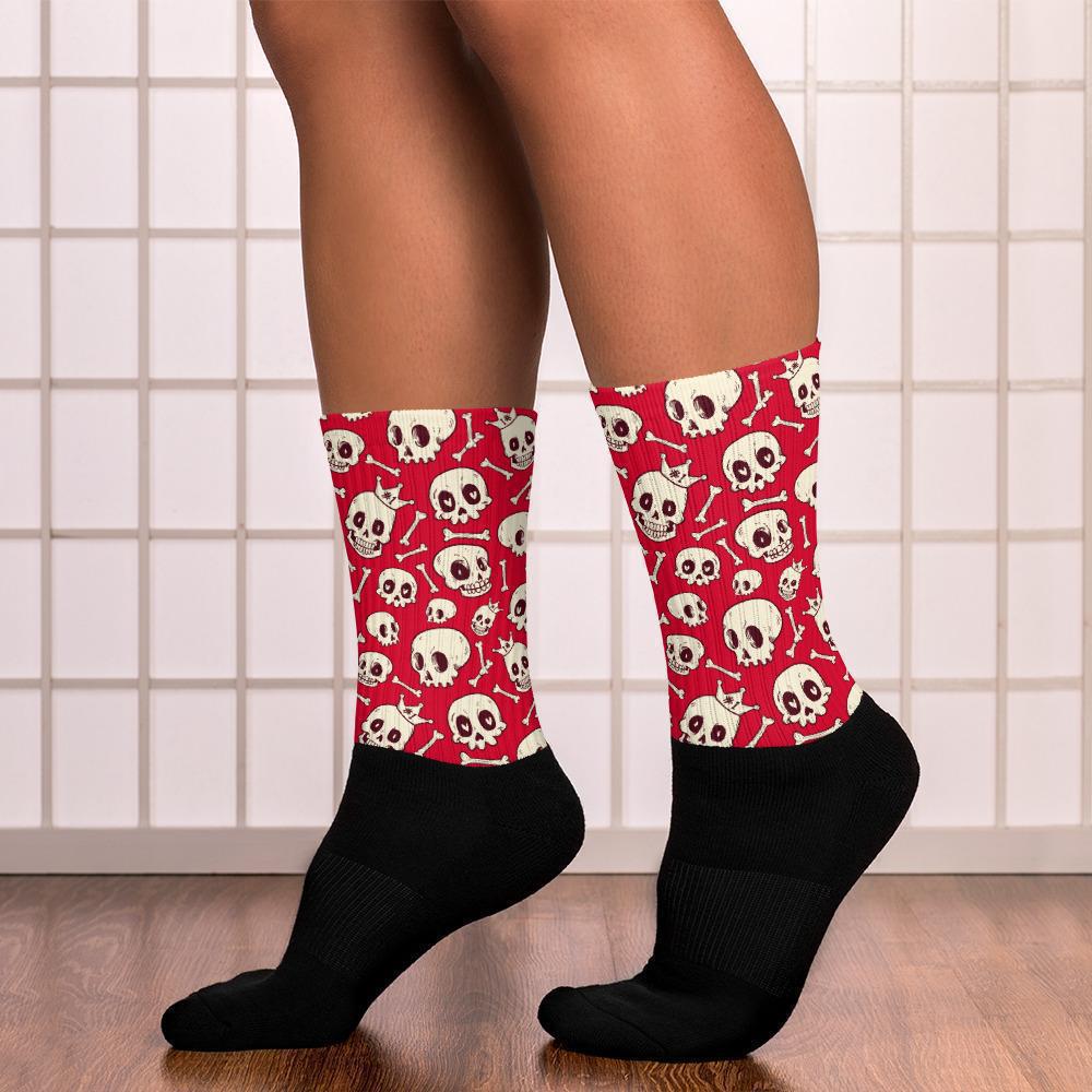skull-socks-red