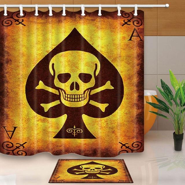 Skull Spades Shower Curtain