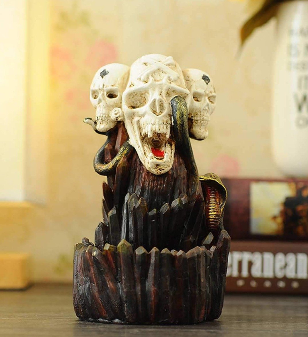 Skull Waterfall Incense Burner