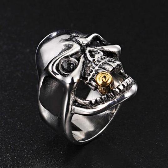 Skull With Cigar Ring | Skull Action