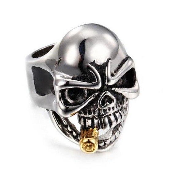 Skull With Cigar Ring | Skull Action