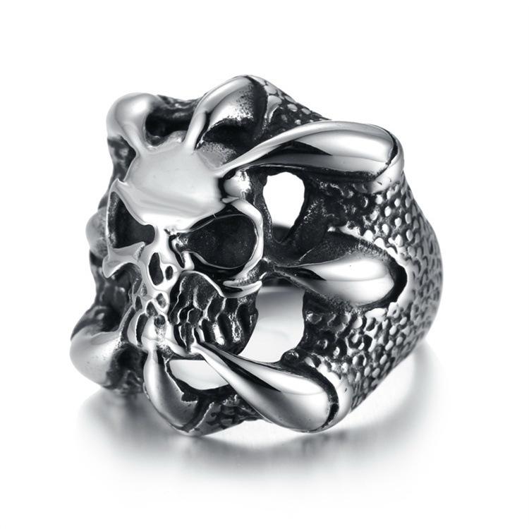 Stainless Steel Dragon Ring | Skull Action