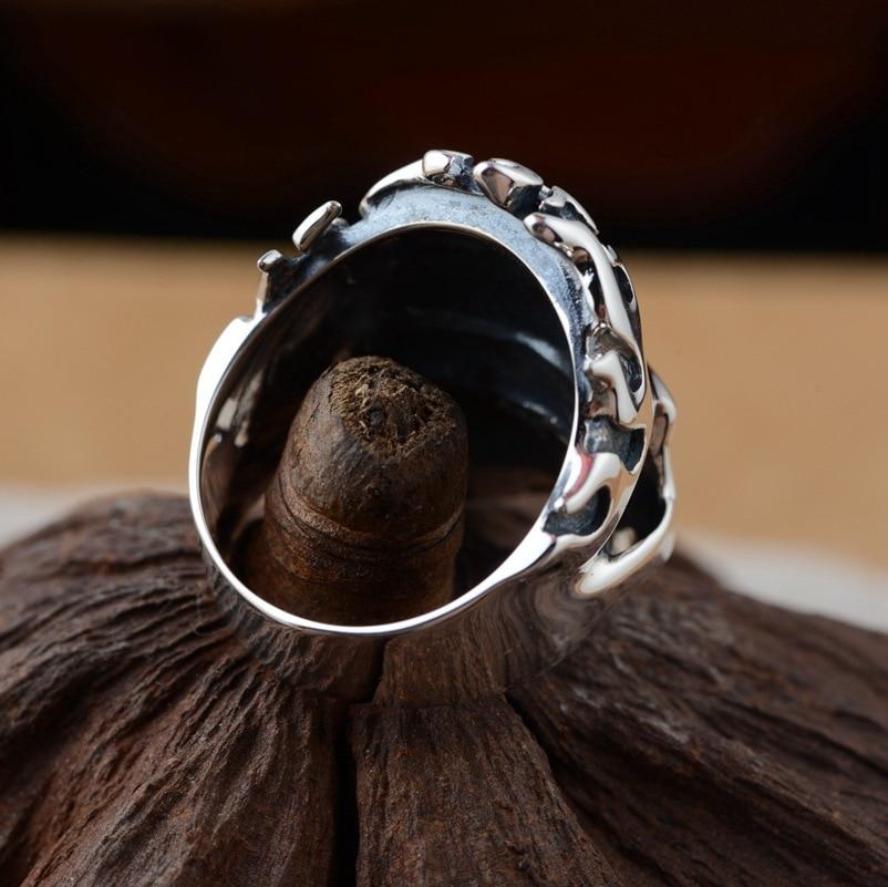 Steel Flame Skull Ring | Skull Action