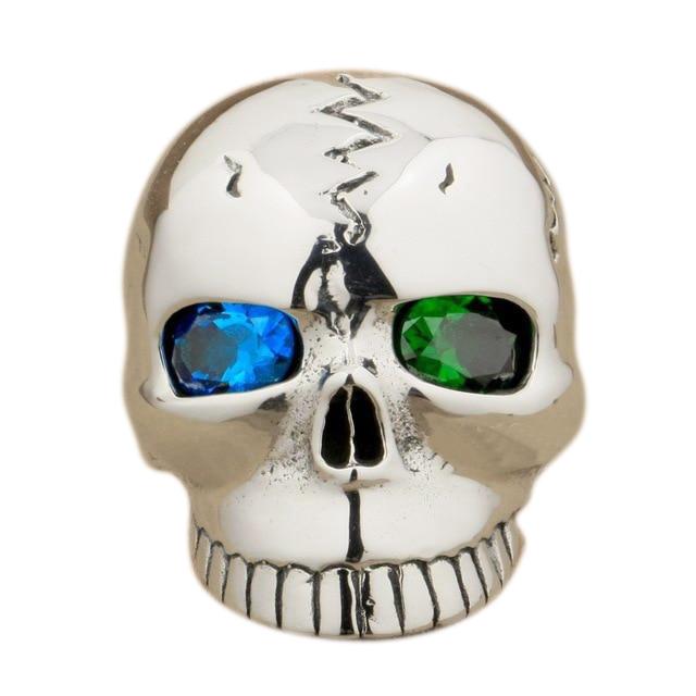 Sterling Silver Blue Eye Ring | Skull Action