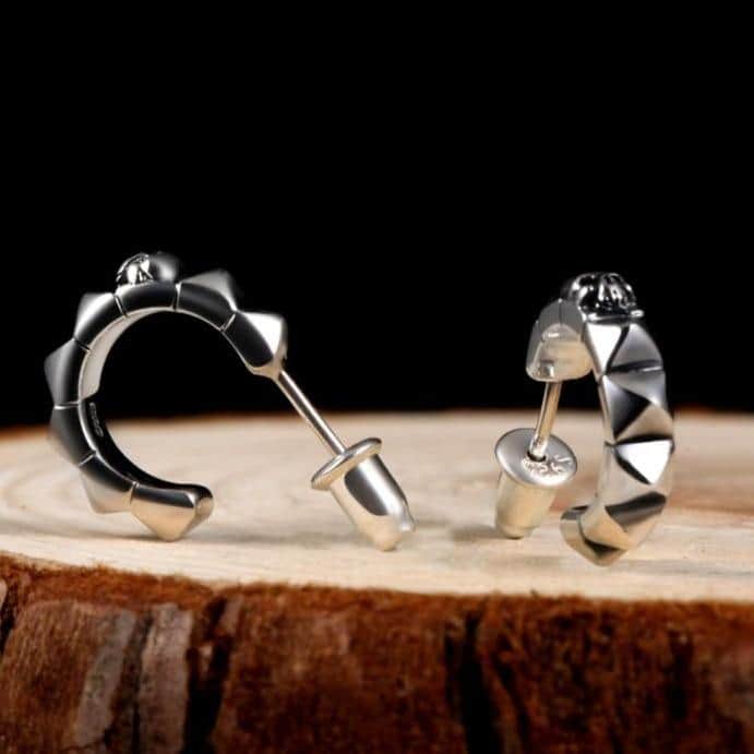 Sterling Silver Skull Hoop Earrings | Skull Action