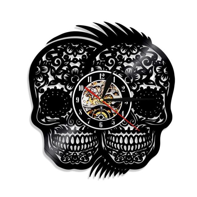 sugar skull wall clock