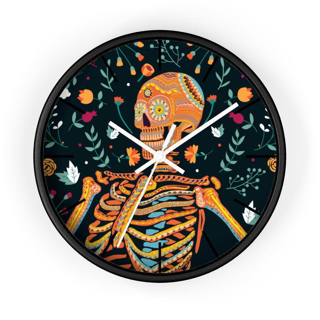 sugar-skull-wall-clock