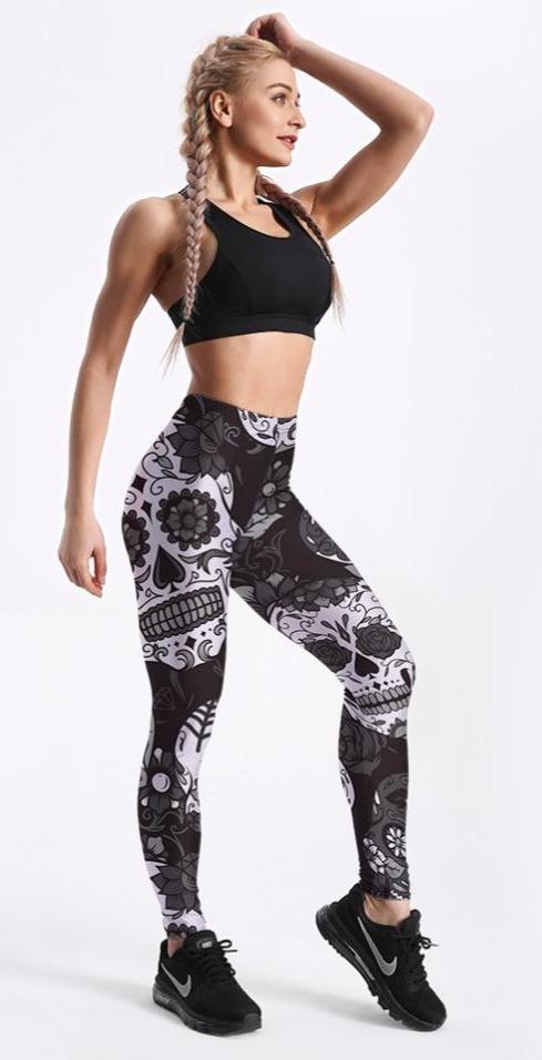 Sugar Skull Workout Leggings | Skull Action