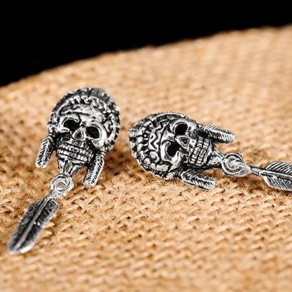 Tribal Skull Earrings | Skull Action