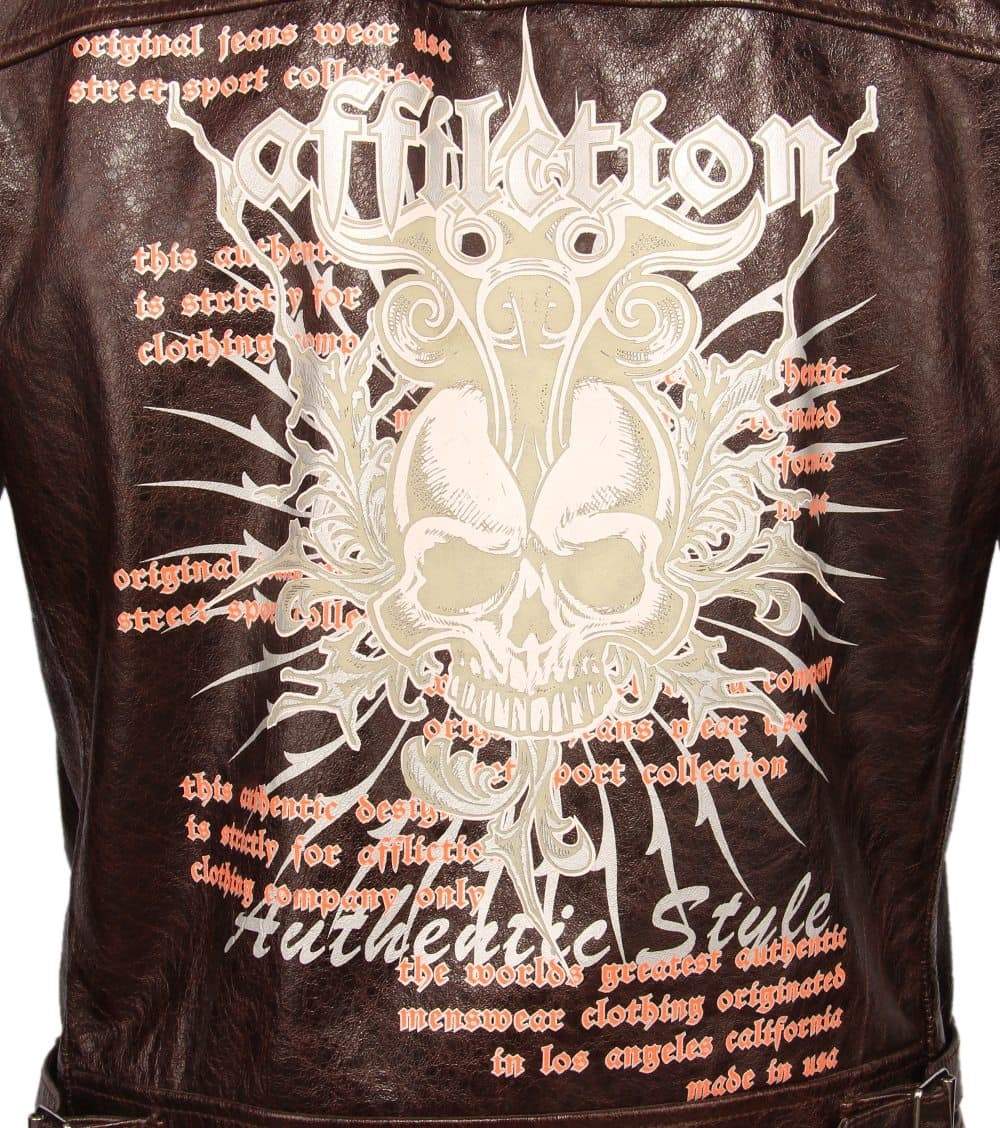 Vintage Skull Leather Jacket | Skull Action