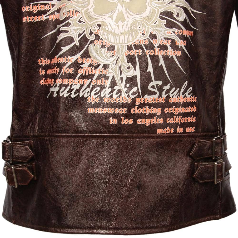 Vintage Skull Leather Jacket | Skull Action